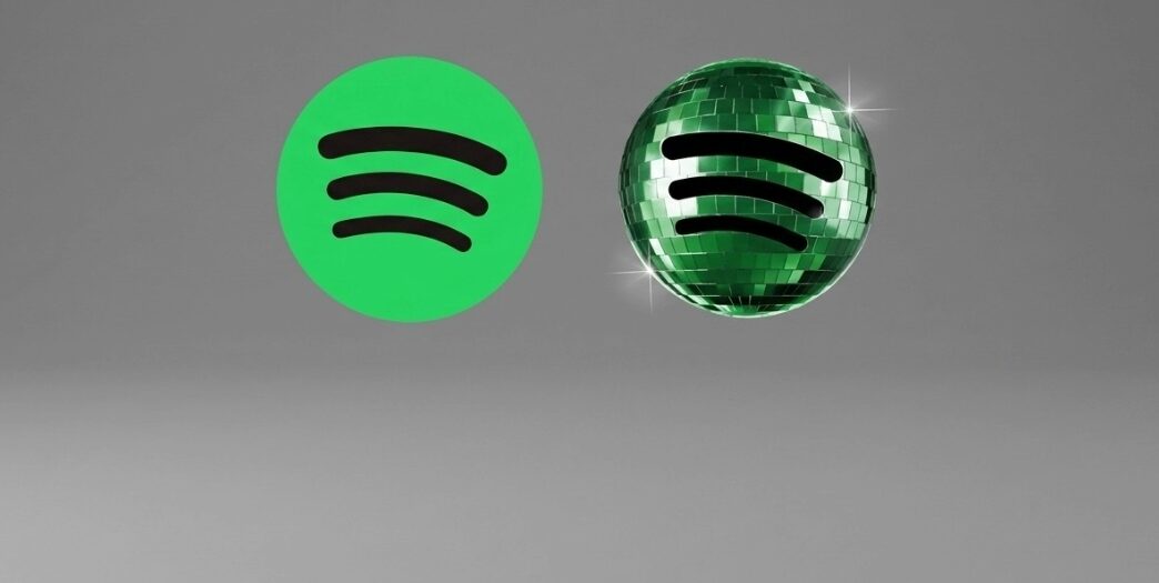 Logo tradicional de Spotify y logo conmemorativo