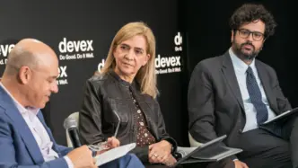 S. A. R. la Infanta Cristina y Antón Leis durante el acto celebrado en el marco de la 81.ª Asamblea General de la ONU
