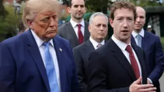 Donald Trump, junto a Mark Zuckerberg en la rueda de prensa con los líderes tecnológicos el 29 de septiembre de 2026